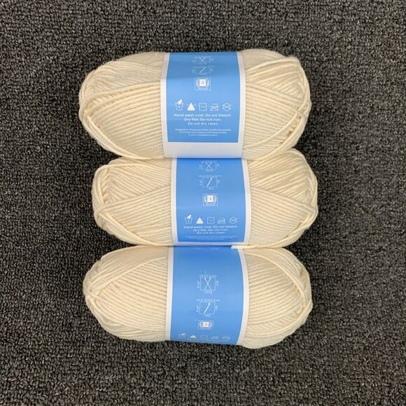 Lot Of 3 Draper James Cozy Wool Cream Merino Wool & Acrylic Yarn New - Picture 3 of 5